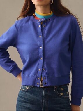 Clare V. Le Snap Cardigan 100% Cotton Made in LA Size Large
